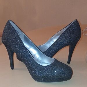 Fioni Night Charcoal Glitter Heels